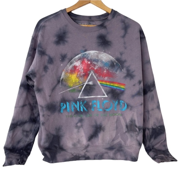 Pink Floyd Tops - Pink Floyd The Dark Side of the Moon Purple/Gray Tie Dye Sweatshirt Women’s M